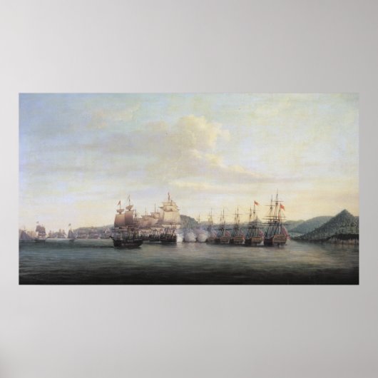 Barrington's Actie te Santa Lucia, 1778 Poster (Voorkant)