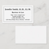 barrister bij het Visitekaartje van de wet (Voorkant / Achterkant)
