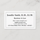  barrister bij het Visitekaartje van de wet (Voorkant)