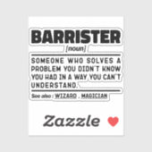 Barrister Noun Definition Specialist Law Student Sticker (Vel)