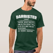 Barrister Noun Definition Specialist Law Student T-shirt (Voorkant)