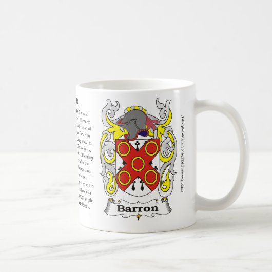 Barron, de oorsprong, de betekenis en de crest koffiemok (Rechts)