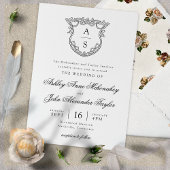 Barroque Crest bruiloft Kaart
