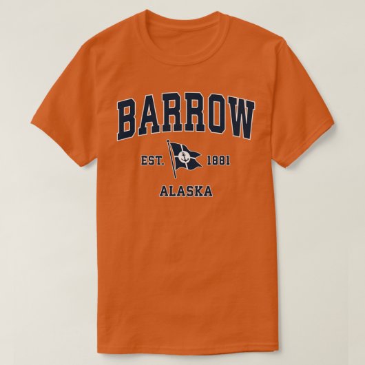 Barrow Alaska AK Nautical Boat Anchor Flag T-shirt (Design voorkant)