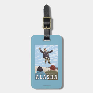 Barrow, Alaska Blanket Toss Vintage Travel Bagagelabel