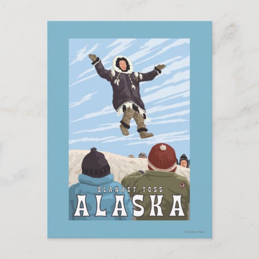 Barrow, Alaska Blanket Toss Vintage Travel Briefkaart (Voorkant)