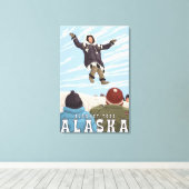 Barrow, Alaska Blanket Toss Vintage Travel Canvas Afdruk (Insitu (Houten vloer))