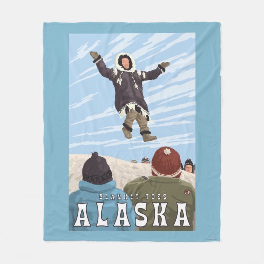 Barrow, Alaska Blanket Toss Vintage Travel Fleece Deken (Voorkant)