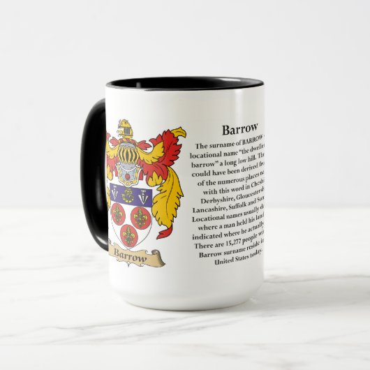 Barrow Family Coat of Arms Mok (Voorkant links)