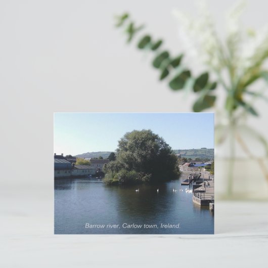 Barrow River bij Carlow Town, Leinster Ierland Feestdagenkaart (Staand voorkant)