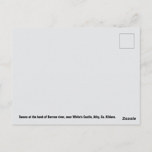 Barrow River Swan, White's Castle Athy Co. Kildare Briefkaart (Achterkant)