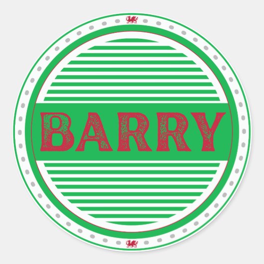 Barry City Pride Embleem – Welshe identiteit Ronde Sticker (Voorkant)