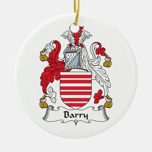 Barry Family Crest Keramisch Ornament (Voorkant)