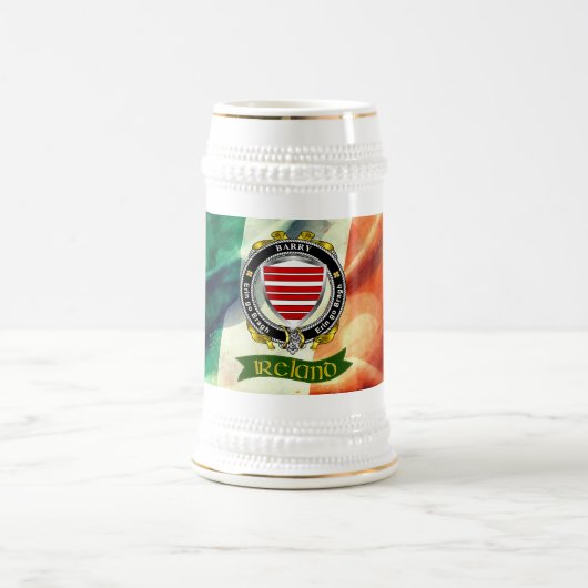 Barry Gepersonaliseerde Ierse Badge met Ierse Vlag Bierpul (Center)