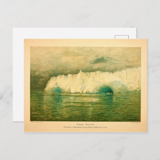 Barry Glacier Alaska prins William Sound Briefkaart (Voorkant / Achterkant)