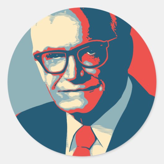 Barry Goldwater rechts Ronde Sticker (Voorkant)