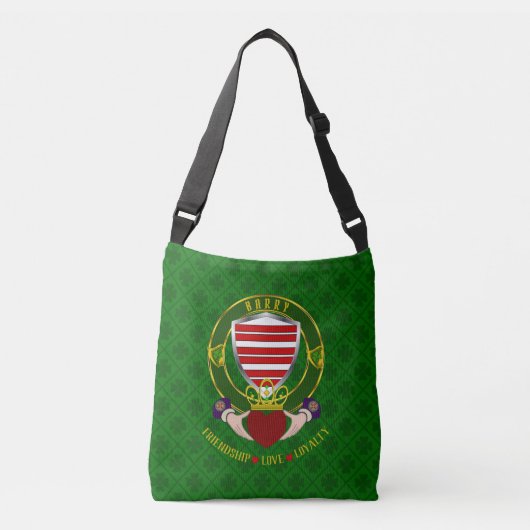Barry Irish Shield & Claddagh Crossbody Tas (Voorkant)