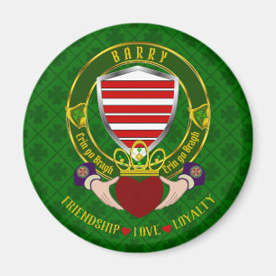 Barry Irish Shield & Claddagh Magneet