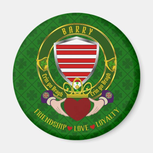 Barry Irish Shield & Claddagh Magneet (Voorkant)