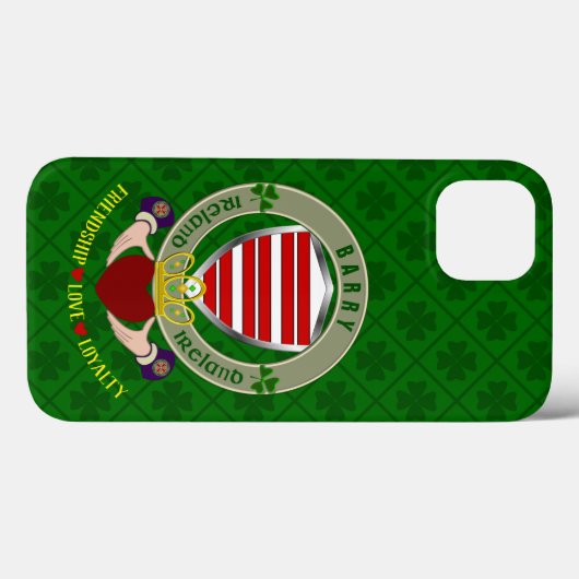 Barry Irish Shield & Claddagh Personalized Hoesje (Achterkant (horizontaal))