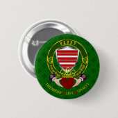 Barry Irish Shield & Claddagh Ronde Button 5,7 Cm (Voorkant /achterkant)