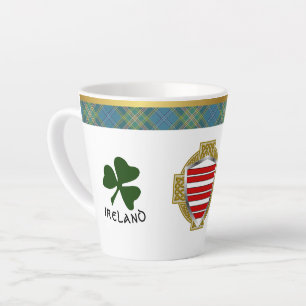Barry Irish Shield & Tartan gepersonaliseerd Latte Mok