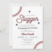 BARRY Little Slugger Baseball Baby shower Kaart (Voorkant)