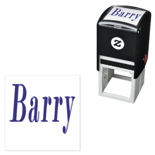 Barry, naam Logo, Zelfinktende Stempel (In situ)