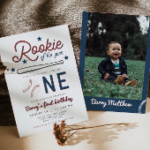 BARRY Rookie of the Year Baseball 1st Birthday Inv Kaart