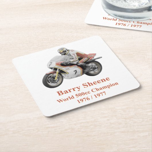 Barry Sheene 2, de handgetinte versie Kartonnen Onderzetters (Schuin)