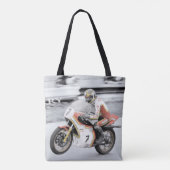 Barry Sheene 2, de handgetinte versie Tote Bag (Achterkant)