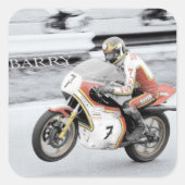 Barry Sheene 2, de handgetinte versie Vierkante Sticker (Voorkant)