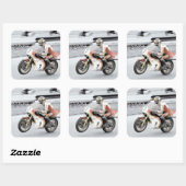 Barry Sheene 2, de handgetinte versie Vierkante Sticker (Vel)