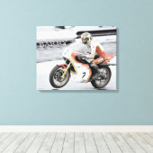 Barry Sheene Canvas Afdruk (Insitu (Houten vloer))