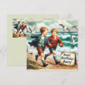 BARRY ~ Verjaardag Kaart ~ Plezier op het strand ~ (Voorkant / Achterkant)