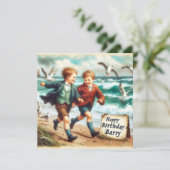 BARRY ~ Verjaardag Kaart ~ Plezier op het strand ~ (Staand voorkant)