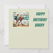 BARRY ~ Verjaardag Kaart ~ Plezier op het strand ~ (Achterkant)