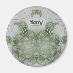 BARRY ~ Wit en Groen ~ Prachtige ontwerpmagneet Magneet