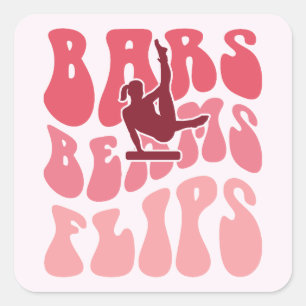 Bars, balken en flips - Gymnastiek Vierkante Sticker