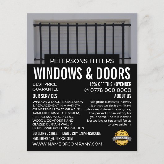 Bars & Shutters, Venster & Deuren Fitter Company Flyer (Voorkant)
