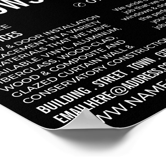 Bars & Shutters, Venster & Deuren Fitter Company Poster (Hoek)