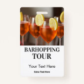 Bars Tour Photo Barhopping City Bars Badge (Voorkant)