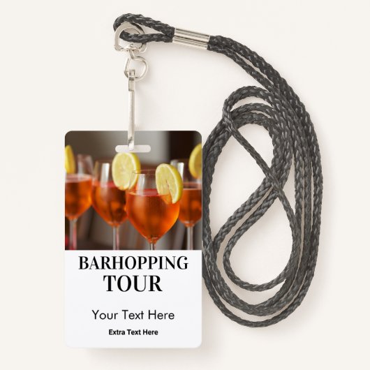 Bars Tour Photo Barhopping City Bars Badge (Voorkant met draagriem)