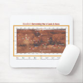 Barsoomische kaart van Lands en Races Mousepad Muismat (Met muis)