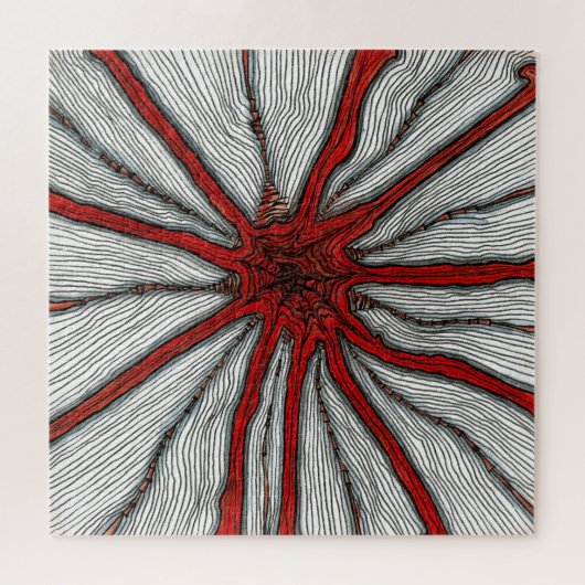 Barst van rood legpuzzel (Horizontaal)