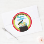 Barstende aroma's gepersonaliseerd uit de keuken v ronde sticker (Envelop)