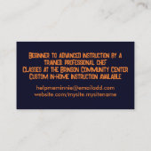 Barstende aroma's kookpot chef-visitekaartjes visitekaartje (Achterkant)