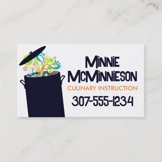 Barstende aroma's kookpot chef-visitekaartjes visitekaartje (Voorkant)