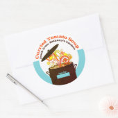 Barstende aroma's kookpot soep inblikken ronde sticker (Envelop)