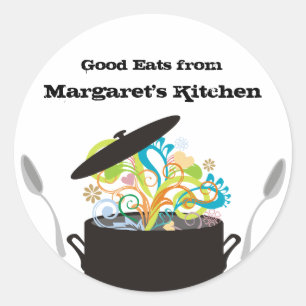 Barstende aroma's kookpot voedselgift label sticke